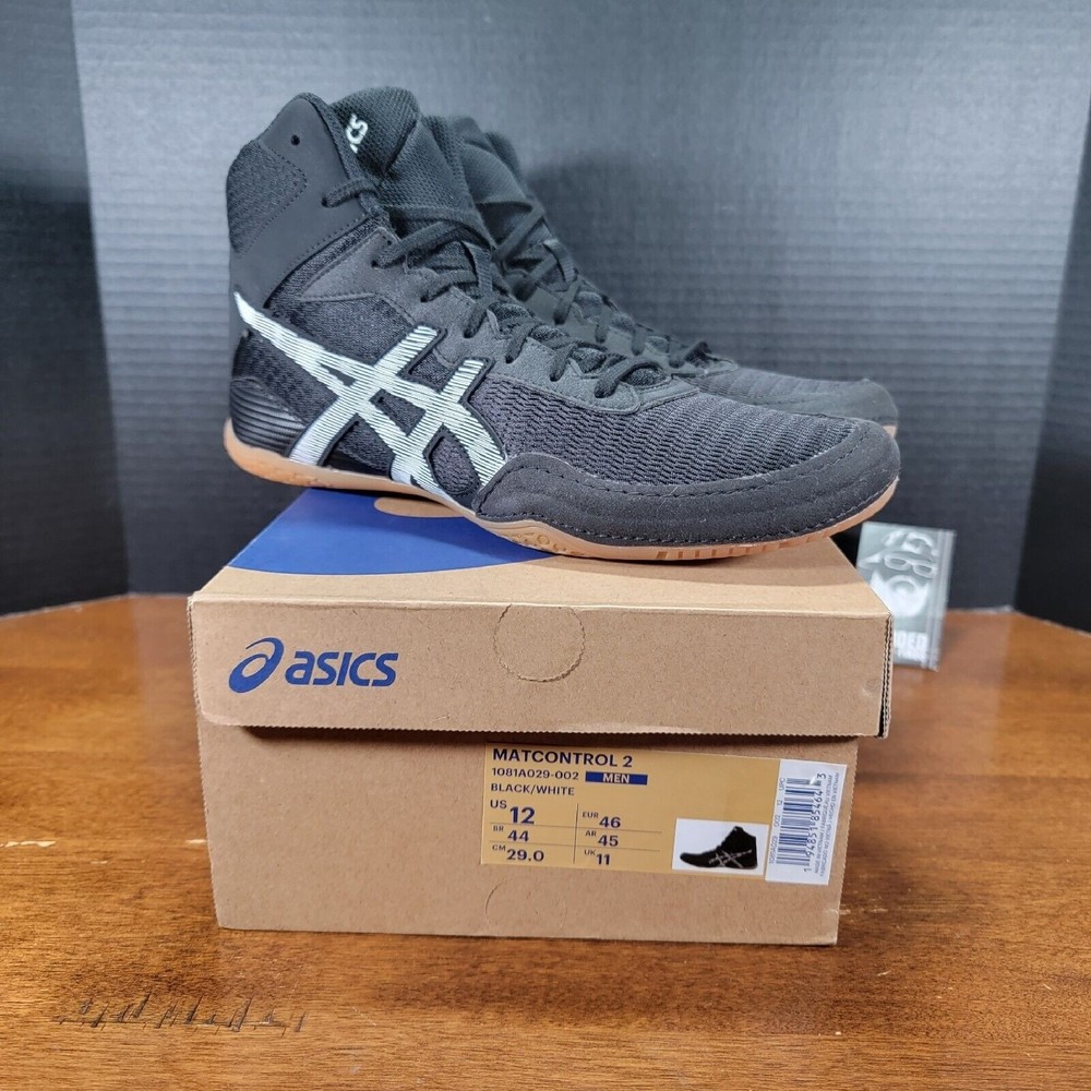 Asics Matcontrol 2 Mens Size 12 Wrestling, Boxing Shoes - Black - 1081A029  New
